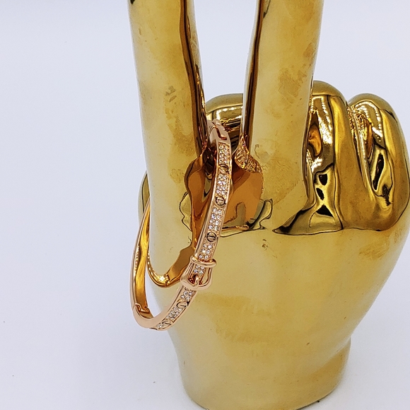 Rose Gold Bride Buckle Bracelet NEW Crystal - Picture 2 of 6